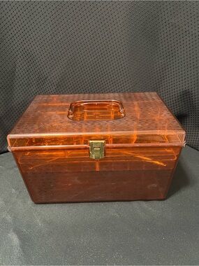 Vintage Amber Wil Hold Sewing Box MCM